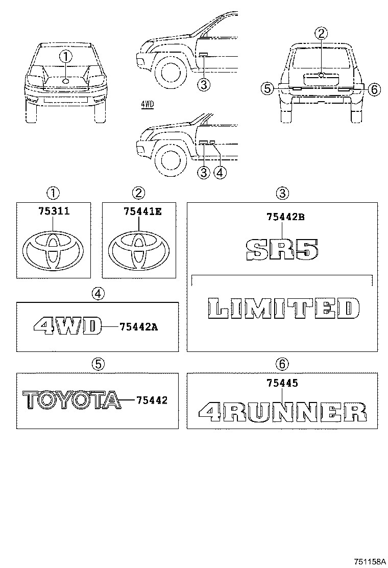 75442-35150 PLATE, BACK DOOR NAME, NO.2 product image