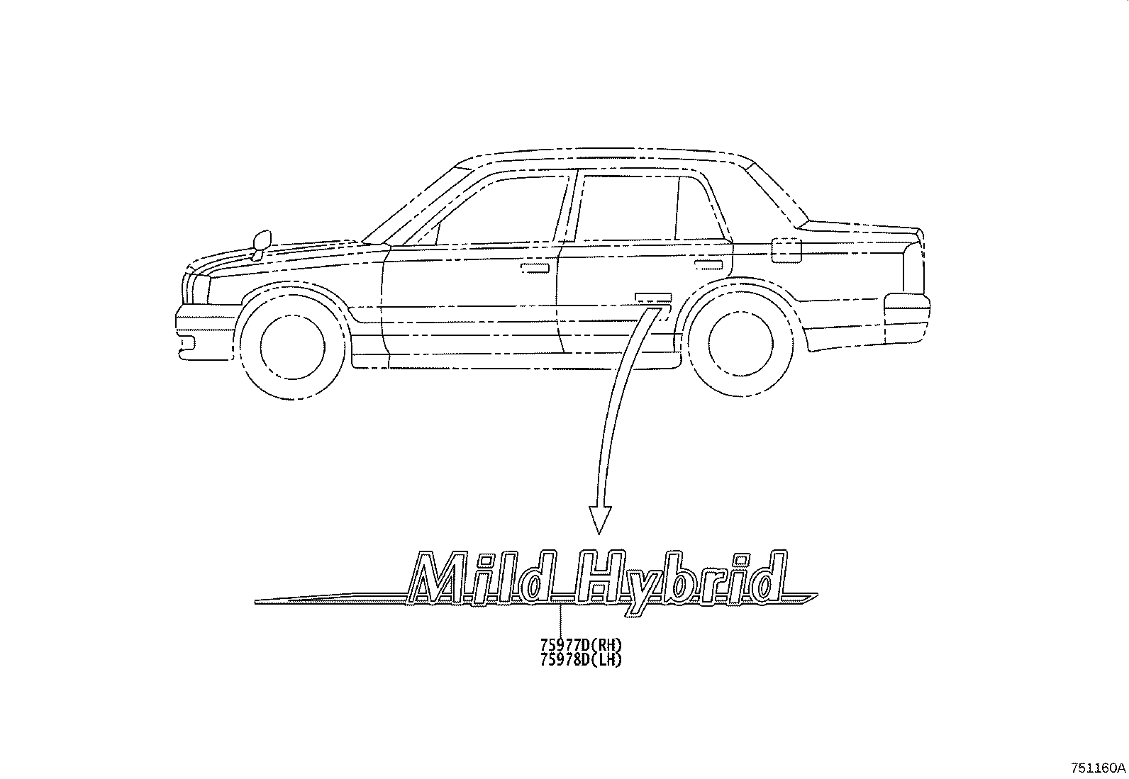 75978-43010 STRIPE, REAR DOOR, LH product image