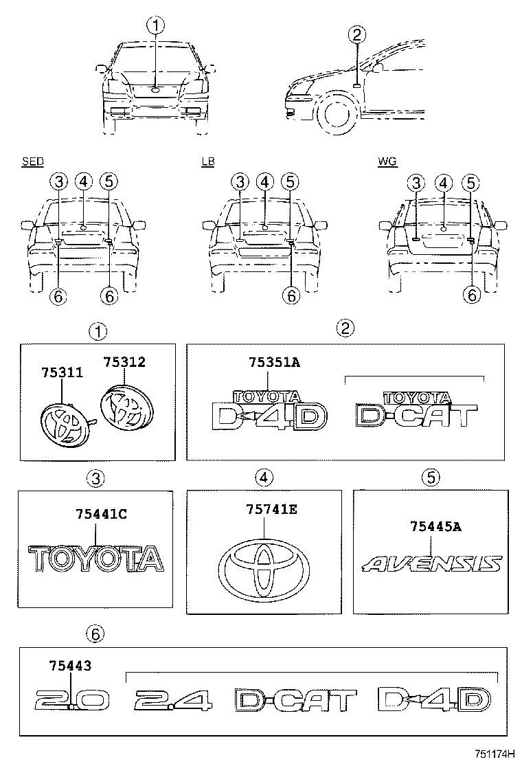 75301-05010 EMBLEM, FRONT BUMPER product image