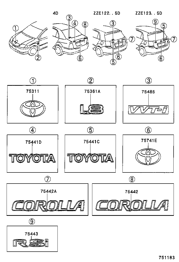 75443-02100 PLATE, LUGGAGE COMPARTMENT DOOR, NO.4 product image
