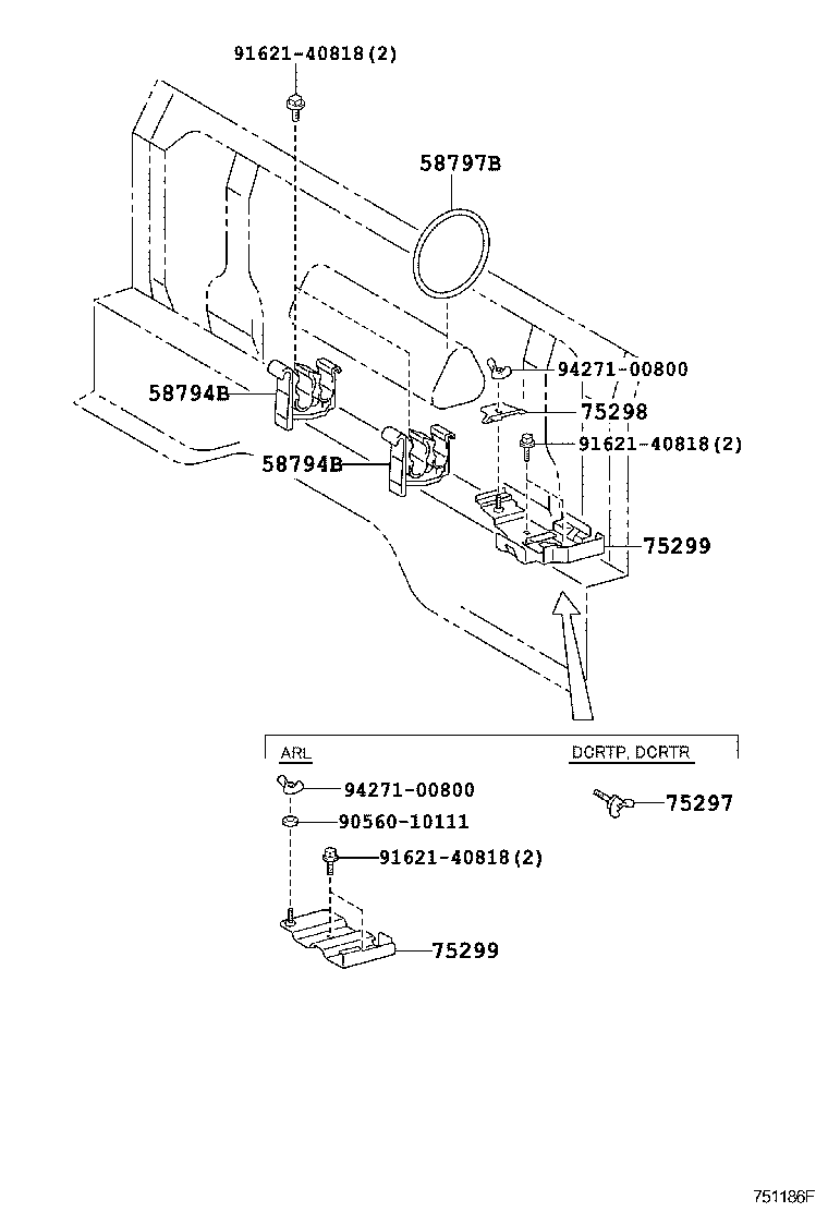 75299-0W010 BASE, JACK HOLDER product image