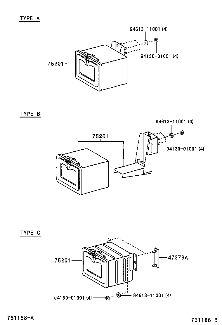 75299-0W010 BASE, JACK HOLDER product image
