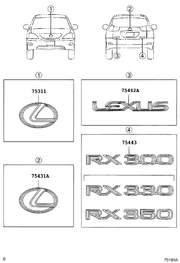 75442-48060 PLATE, BACK DOOR NAME, NO.2 product image