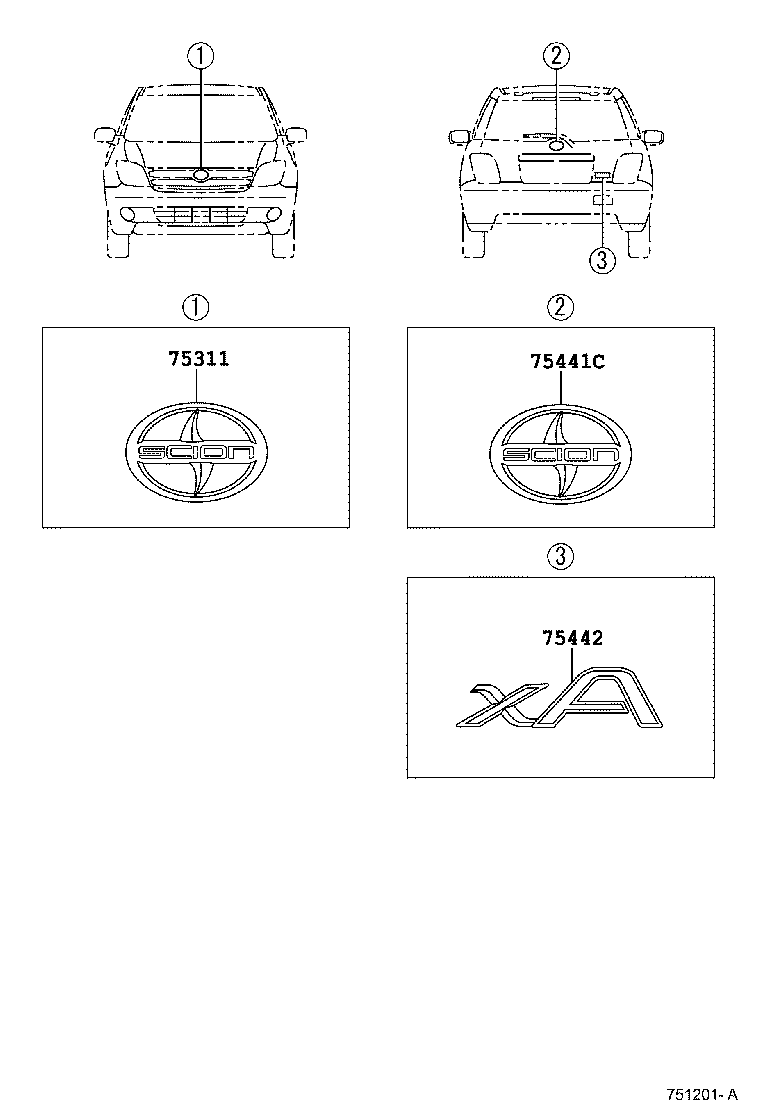 Toyota 75311-52180 EMBLEM, RADIATOR GRILLE (OR FRONT PANEL)