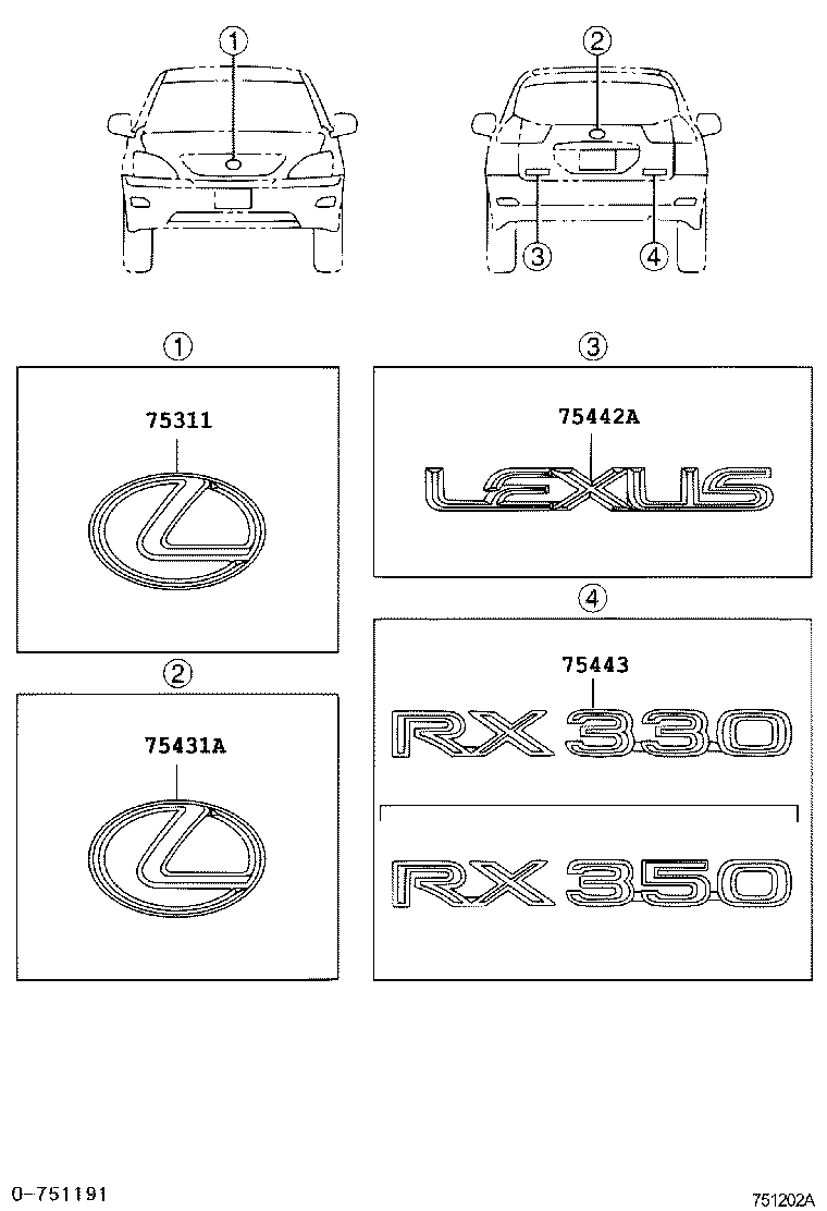 Toyota 75311-48070 EMBLEM, RADIATOR GRILLE (OR FRONT PANEL)