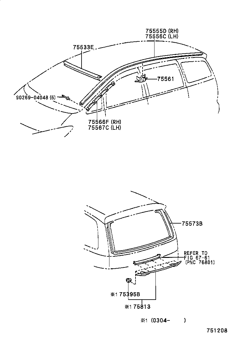75813-28020 MOULDING, BACK DOOR product image