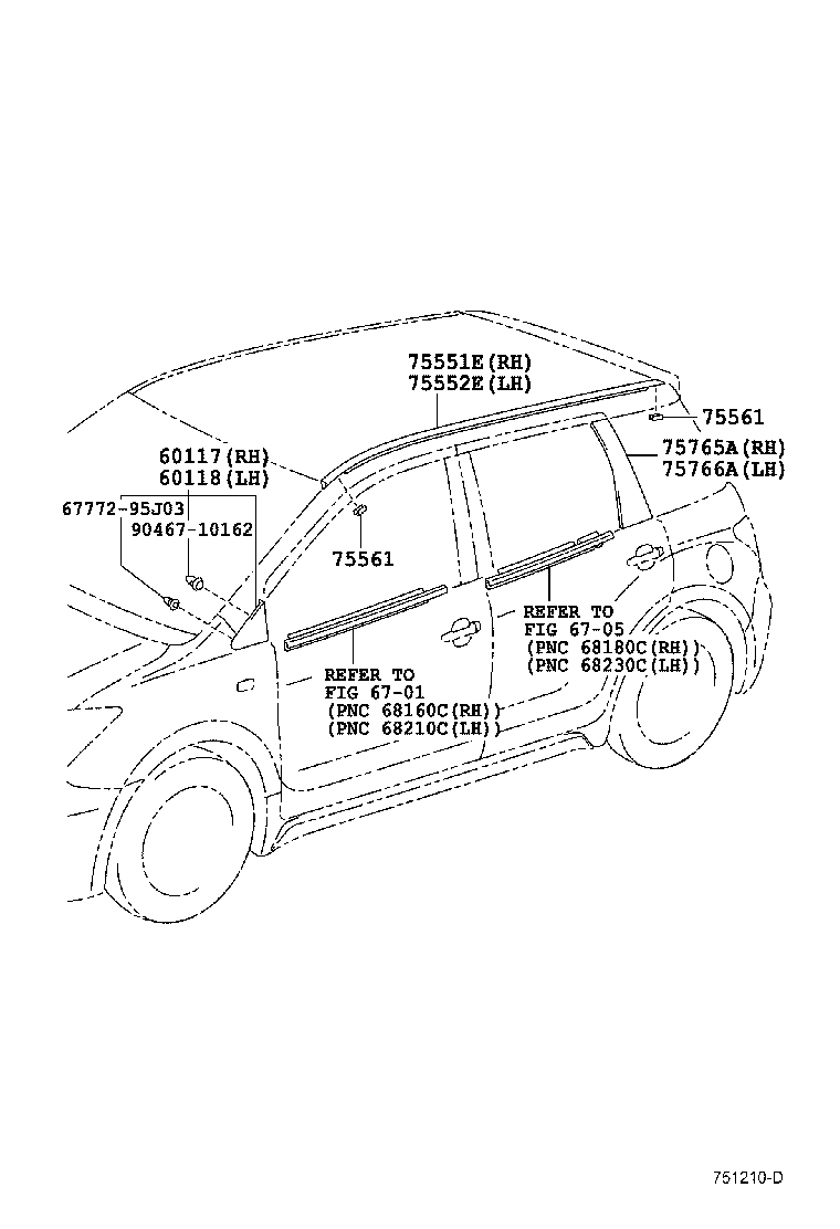 Toyota 60118-52020 COVER SUB-ASSY, FRONT PILLAR, UPR LH