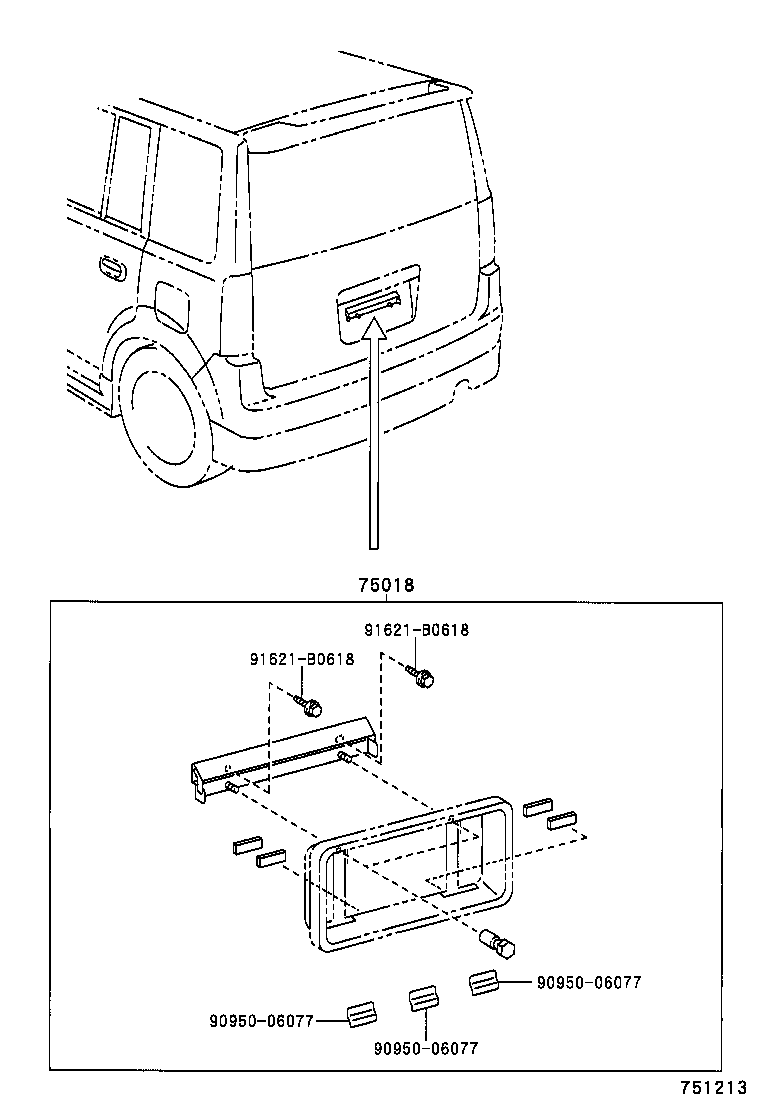 75010-21040 FRAME SUB-ASSY, REAR LICENSE PLATE product image