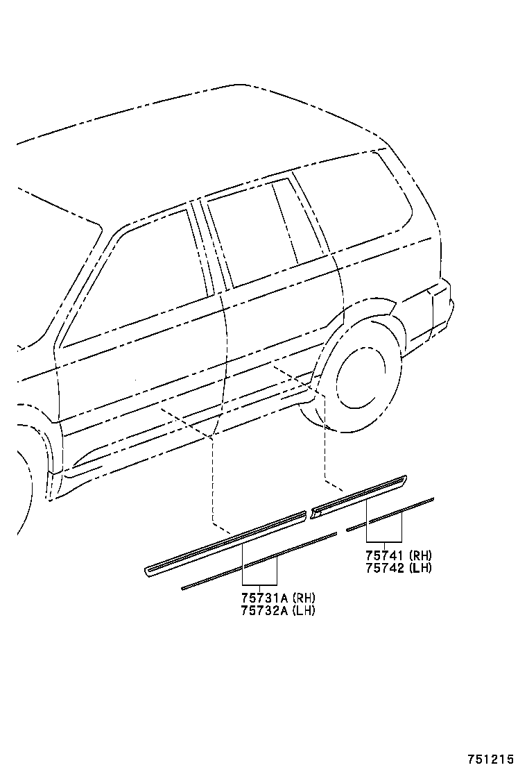75552-38020 MOULDING, ROOF DRIP SIDE FINISH, LH product image