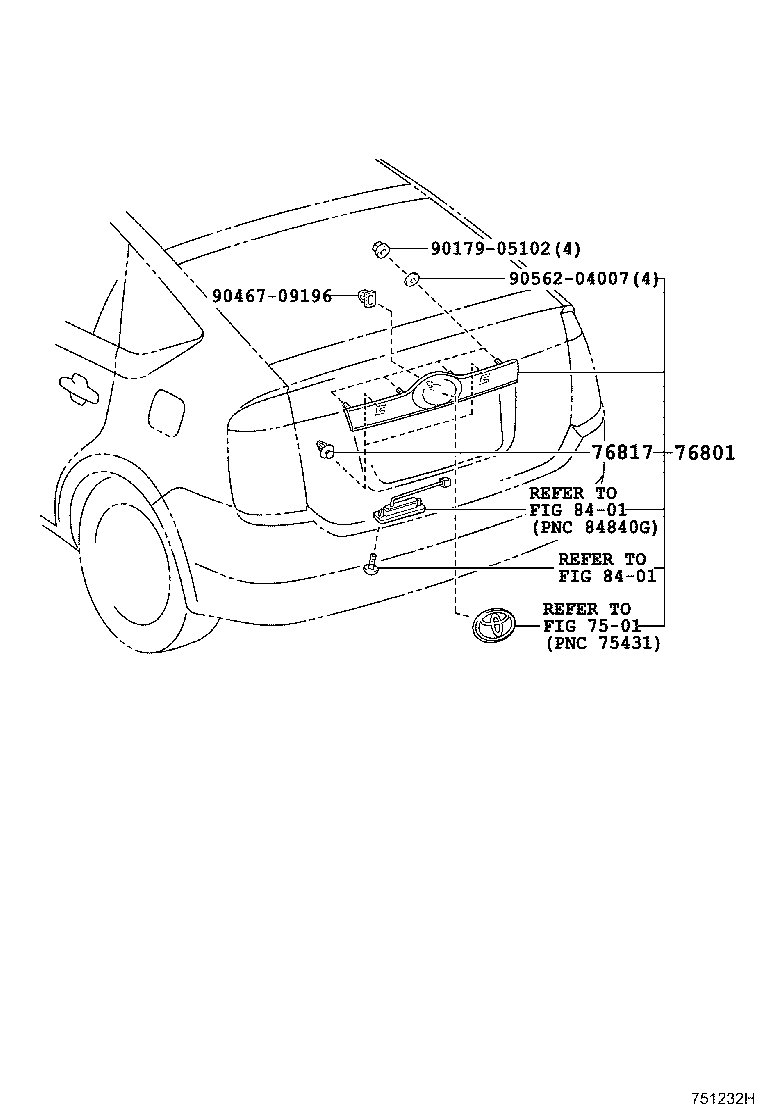 76801-47100-C0 GARNISH SUB-ASSY, BACK DOOR, OUTSIDE product image