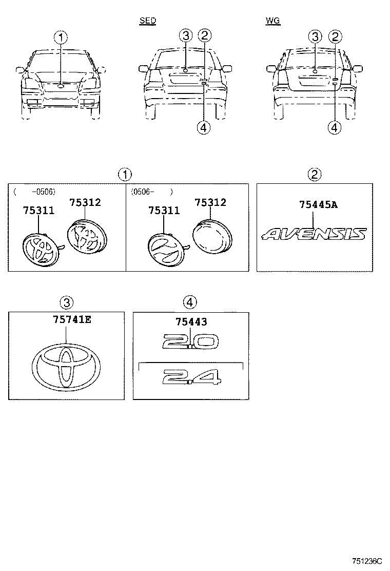 75301-20140 EMBLEM, FRONT BUMPER product image