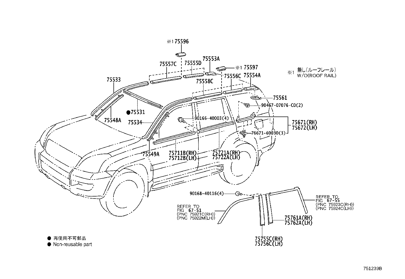 Toyota 75711-60080 MOULDING, FRONT DOOR BELT, RH