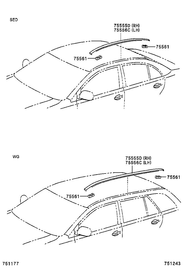 75731-05100 MOULDING, FRONT DOOR, OUTSIDE RH product image