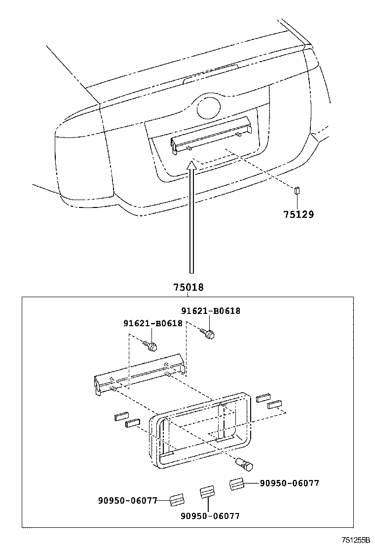 76801-47100-C0 GARNISH SUB-ASSY, BACK DOOR, OUTSIDE product image