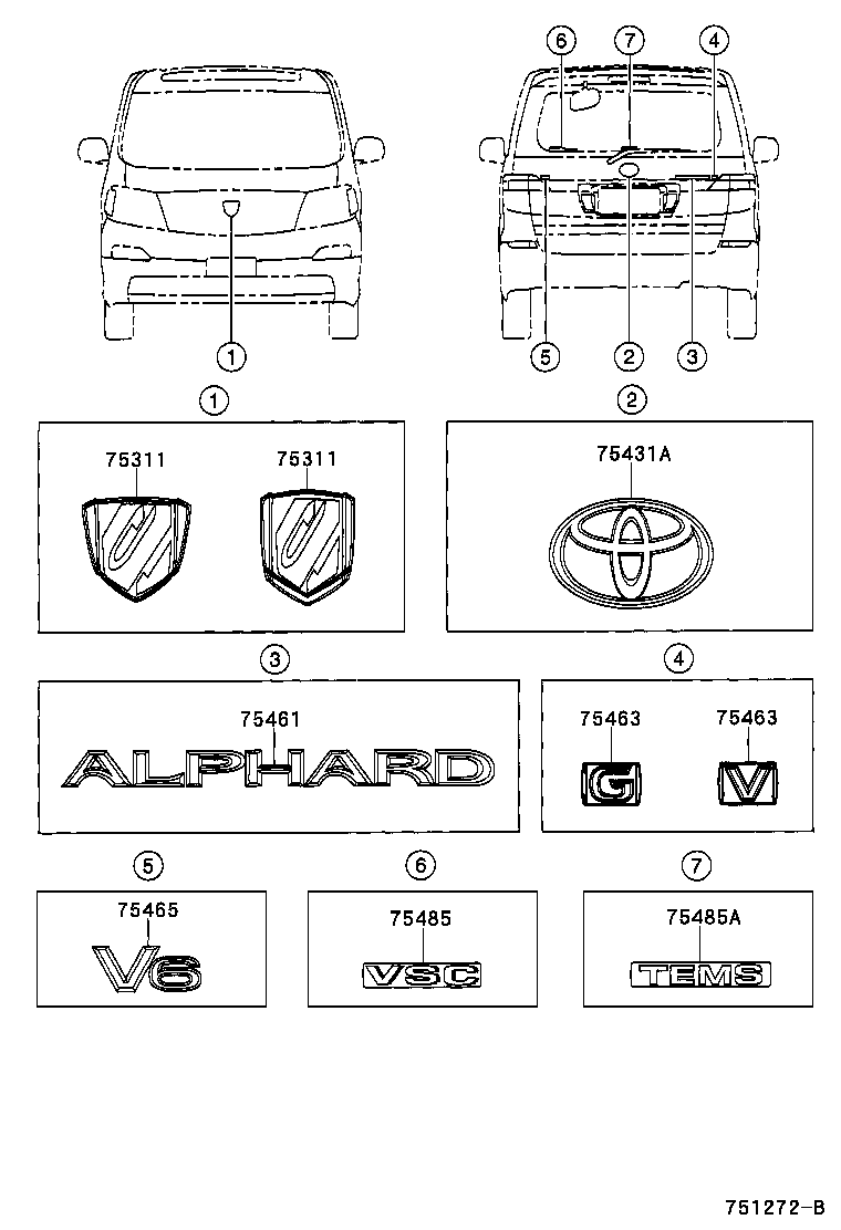 90975-02015 EMBLEM, BACK DOOR, NO.1 product image