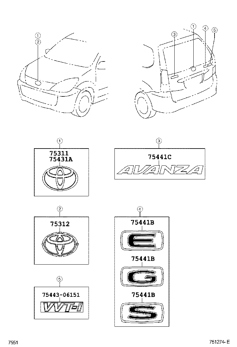 Toyota 75311-BZ020 EMBLEM, RADIATOR GRILLE (OR FRONT PANEL)