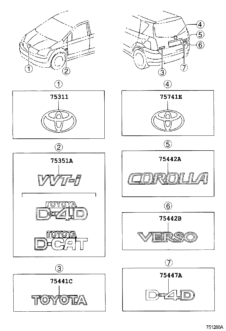 75301-0F010 EMBLEM, RADIATOR GRILLE (OR FRONT PANEL) product image