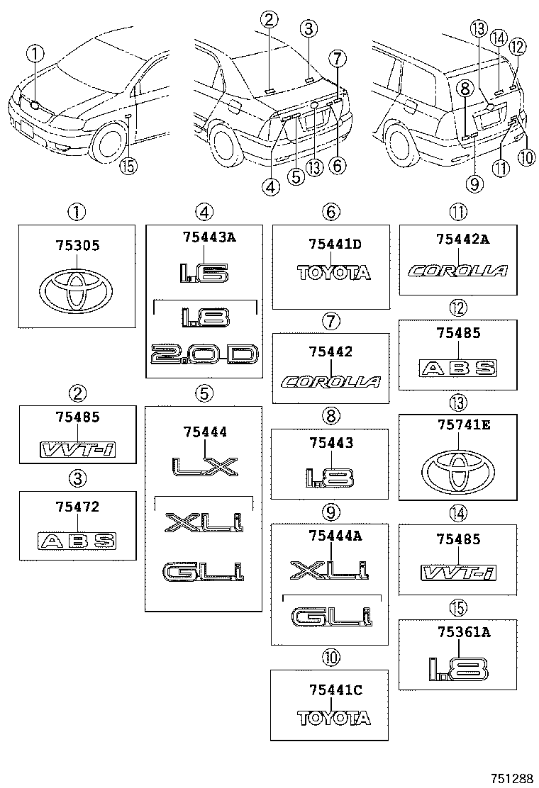 75331-12130 EMBLEM, HOOD product image