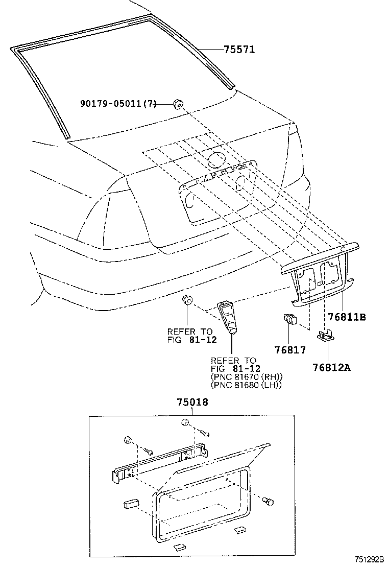 75010-44010 FRAME SUB-ASSY, REAR LICENSE PLATE product image