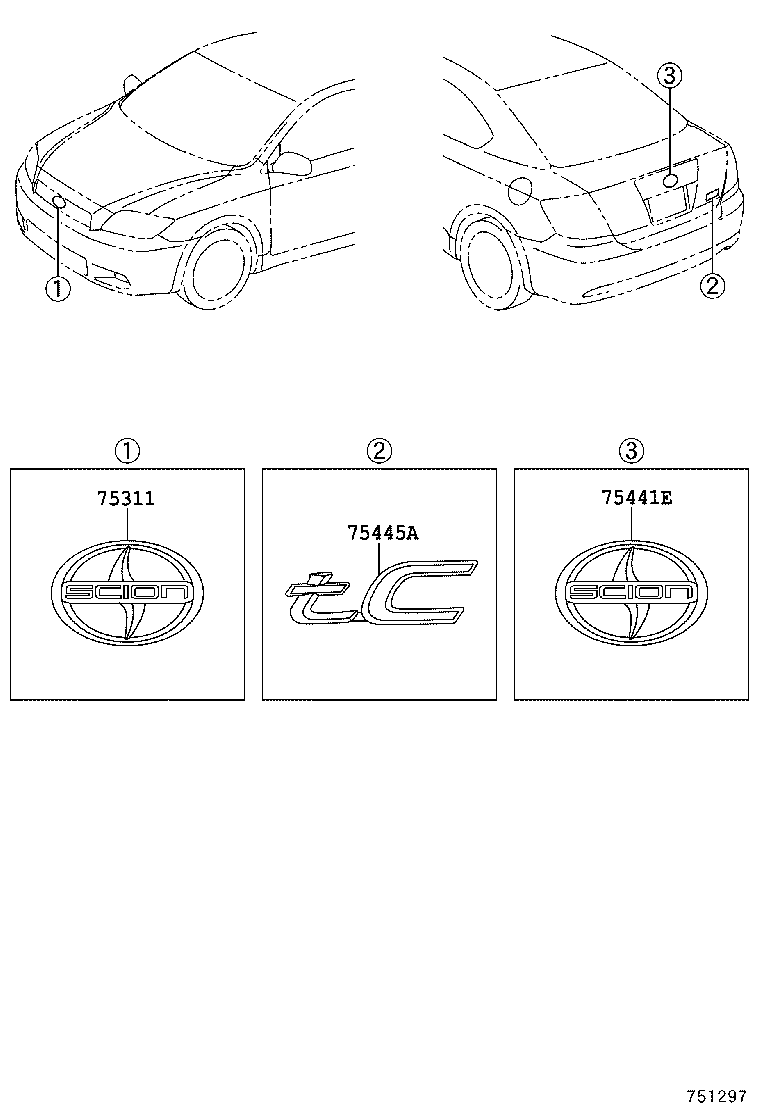 75445-21080 PLATE, BACK DOOR NAME, NO.5 product image