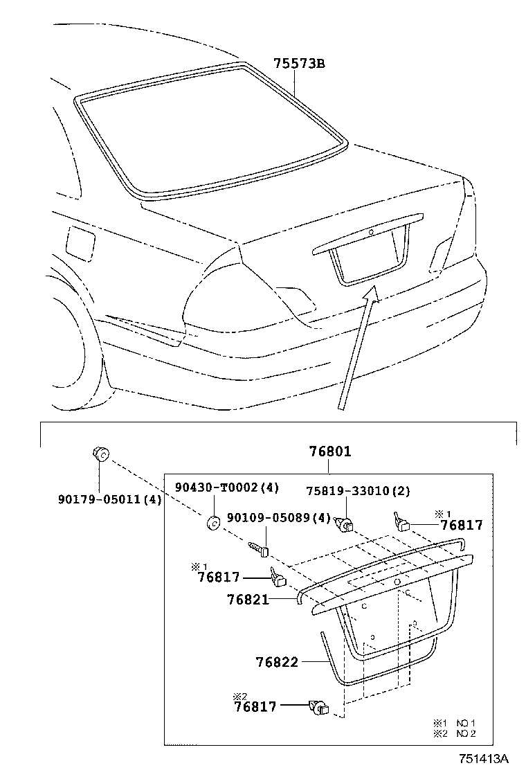 75571-YC010 MOULDING, BACK WINDOW, OUTSIDE product image