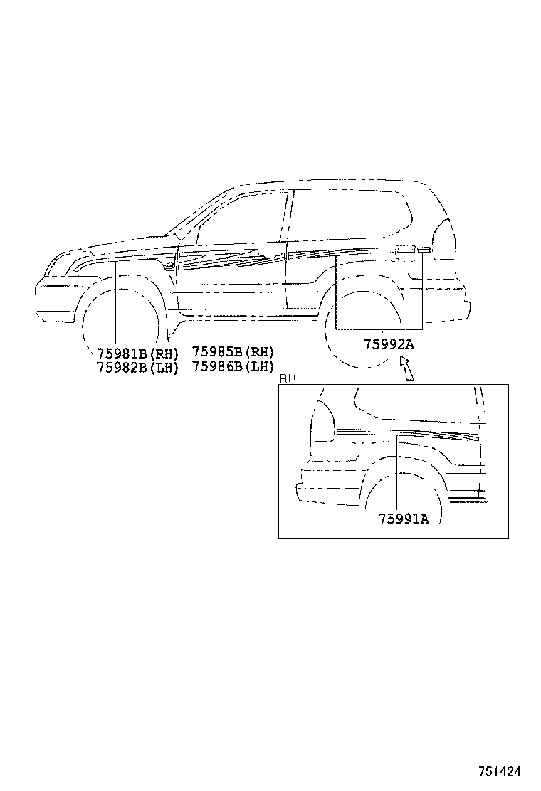 75981-60782 STRIPE, FENDER, RH product image