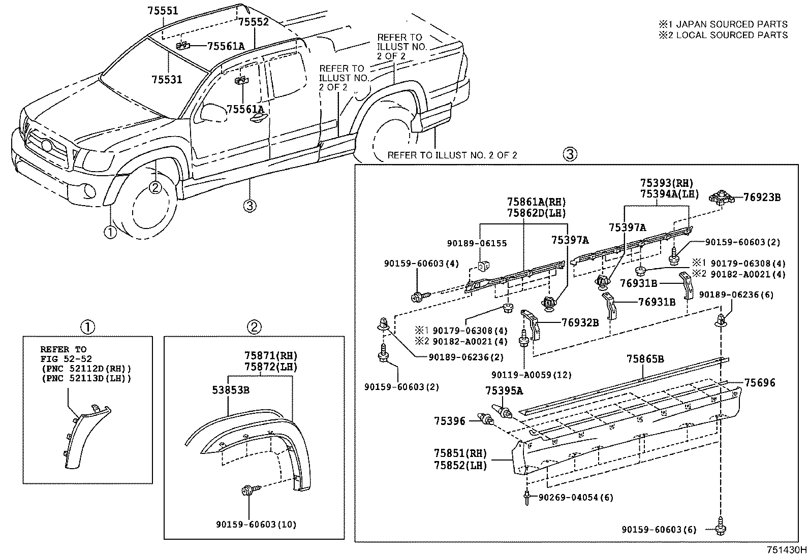 Toyota 75806-04901 MOULDING, ROCKER PANEL, LH