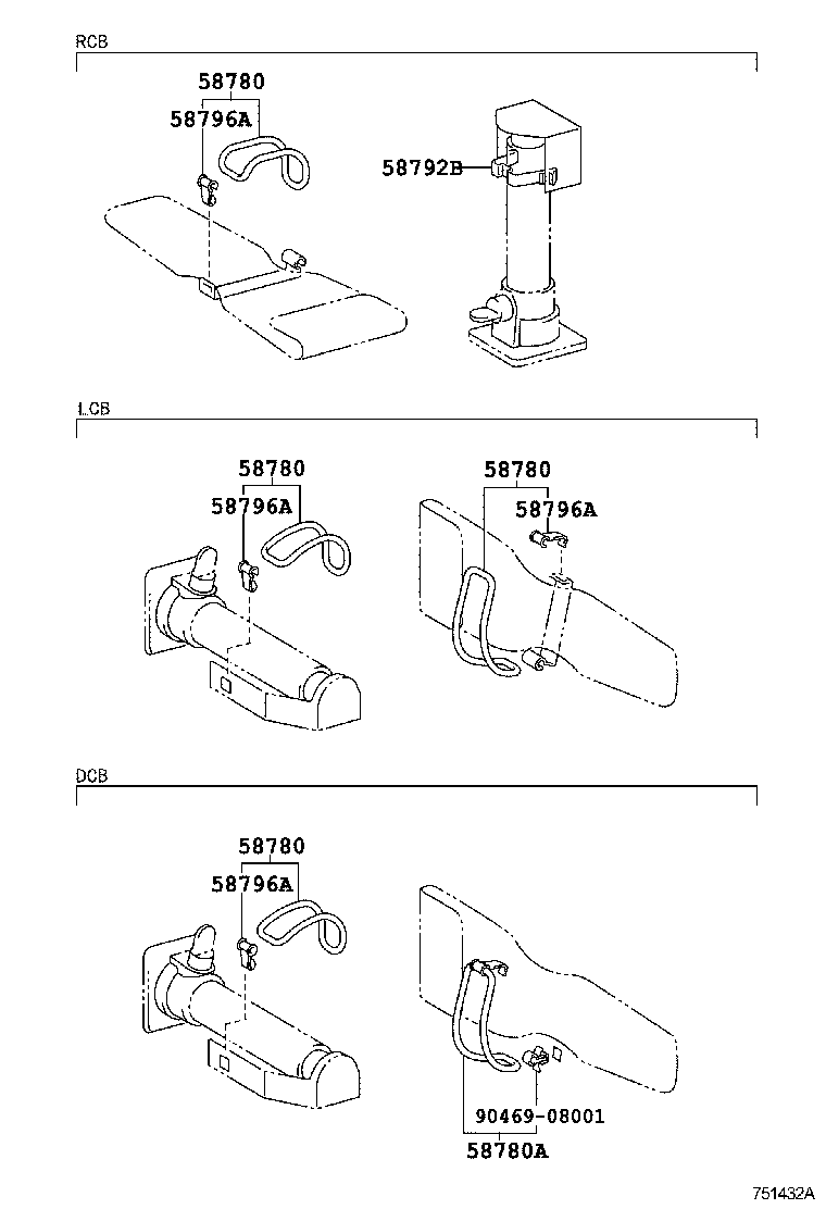 Toyota 58780-35020 BAND ASSY, TOOL BOX