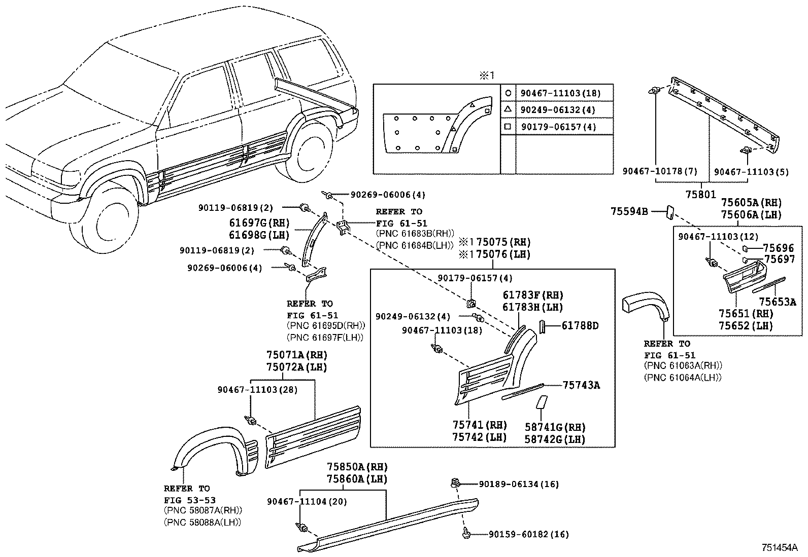 75652-60050 MOULDING, QUARTER, OUTSIDE LH product image