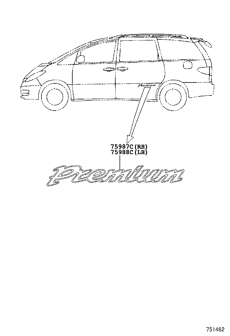 75983-28070 STRIPE, REAR DOOR, OUTSIDE, RH product image