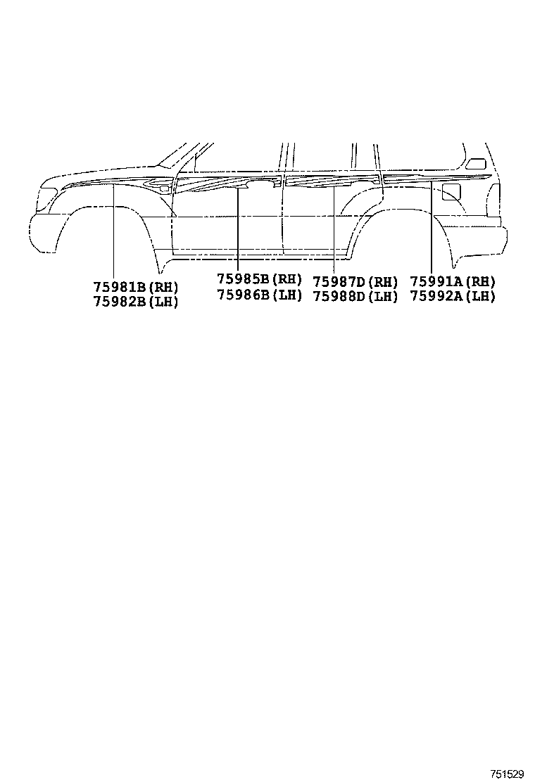 75981-60800 STRIPE, FENDER, RH product image