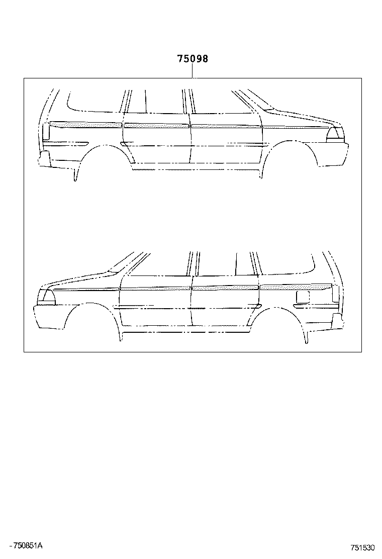 75993-0B010 STRIPE, QUARTER, REAR UPPER RH product image