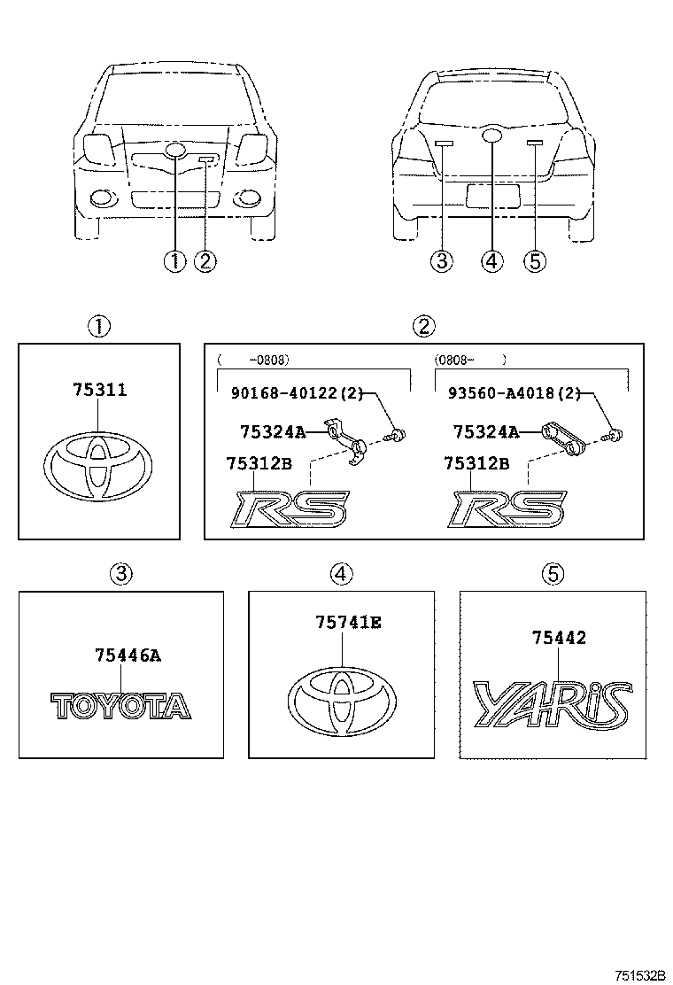 Toyota 90975-02072 EMBLEM, SYMBOL