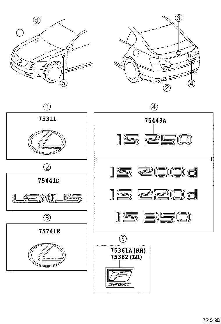 53141-53010 EMBLEM, RADIATOR GRILLE (OR FRONT PANEL) product image