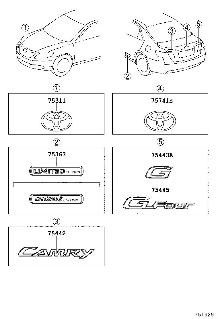 75443-33480 PLATE, DOOR NAME product image