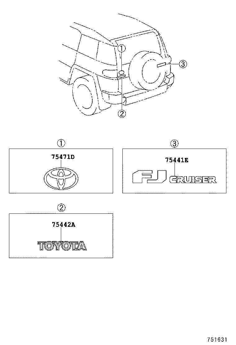 75445-35080 PLATE, BACK DOOR NAME, NO.1 product image