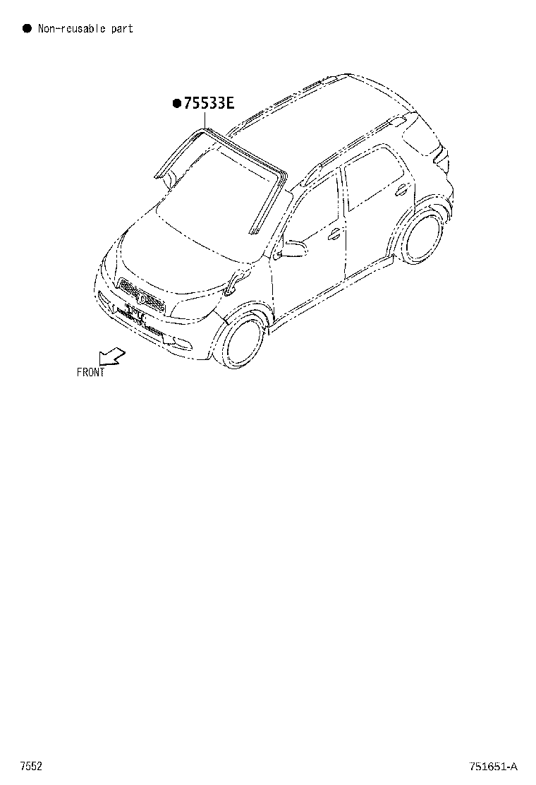 Toyota 75806-B4020-B1 MOULDING, ROCKER PANEL, LH