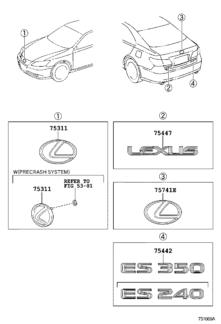 75442-33360 PLATE, LUGGAGE COMPARTMENT DOOR NAME, NO.2 product image