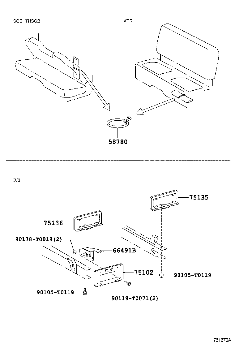 75103-95411 BRACKET, COMBINATION REAR LAMP, RH product image