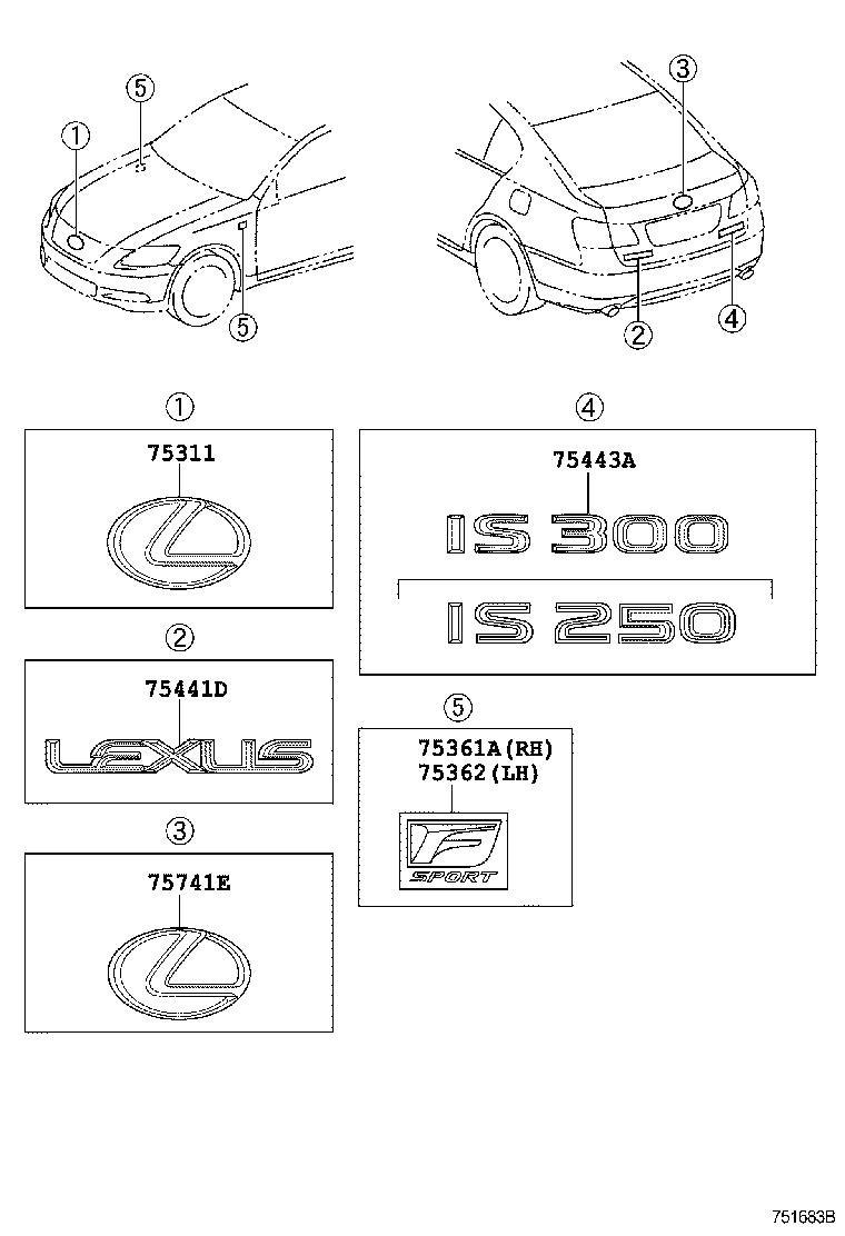 75443-53090 PLATE, LUGGAGE COMPARTMENT DOOR, NO.3 product image