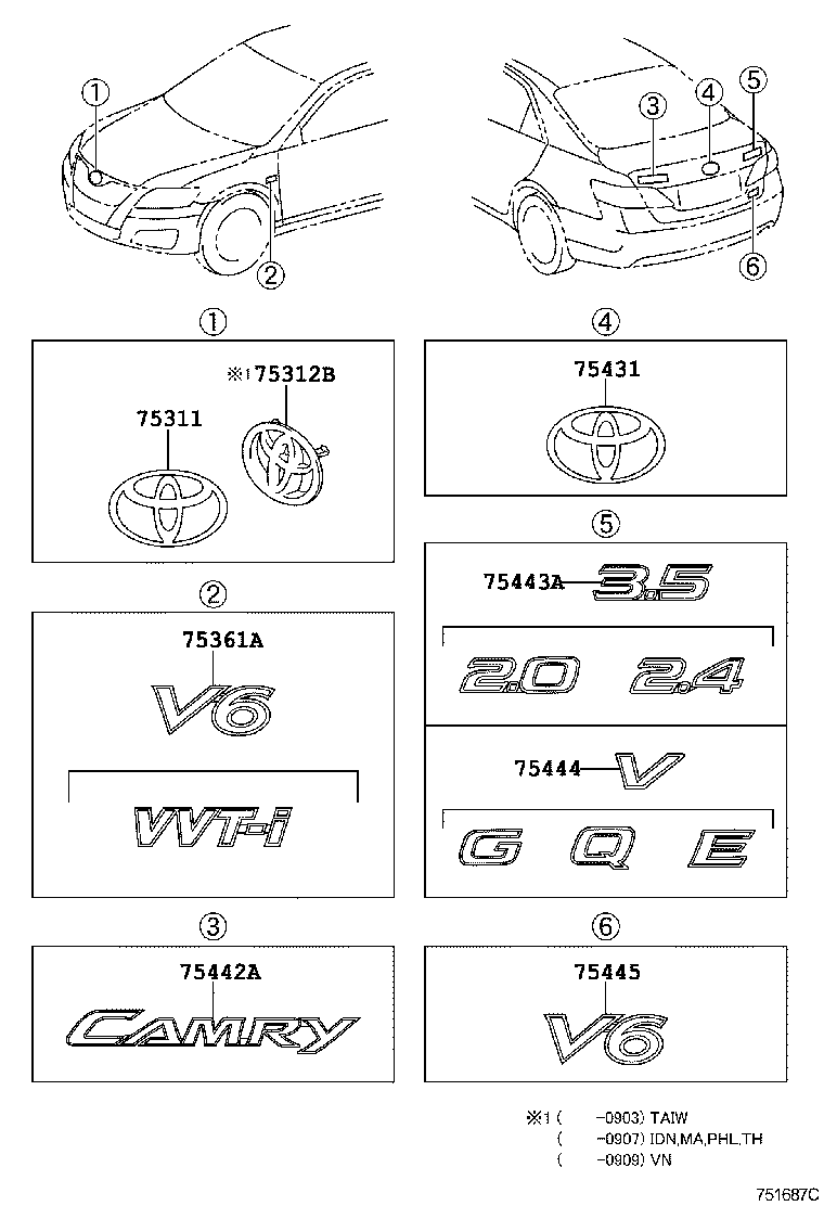 75444-06110 PLATE, LUGGAGE COMPARTMENT DOOR, NO.4 product image