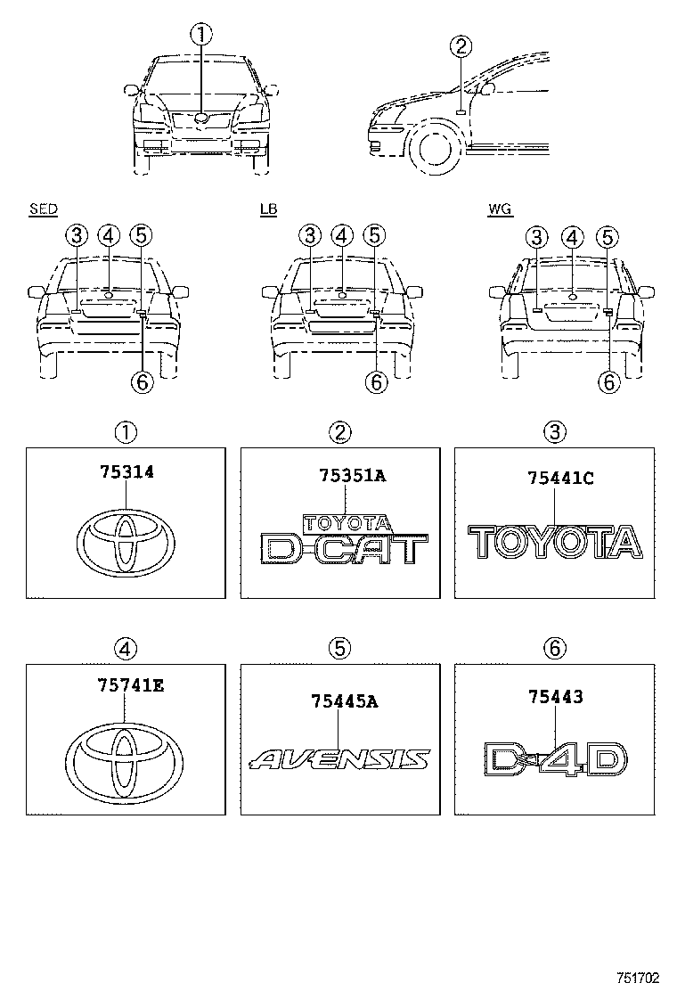 75301-05010 EMBLEM, FRONT BUMPER product image