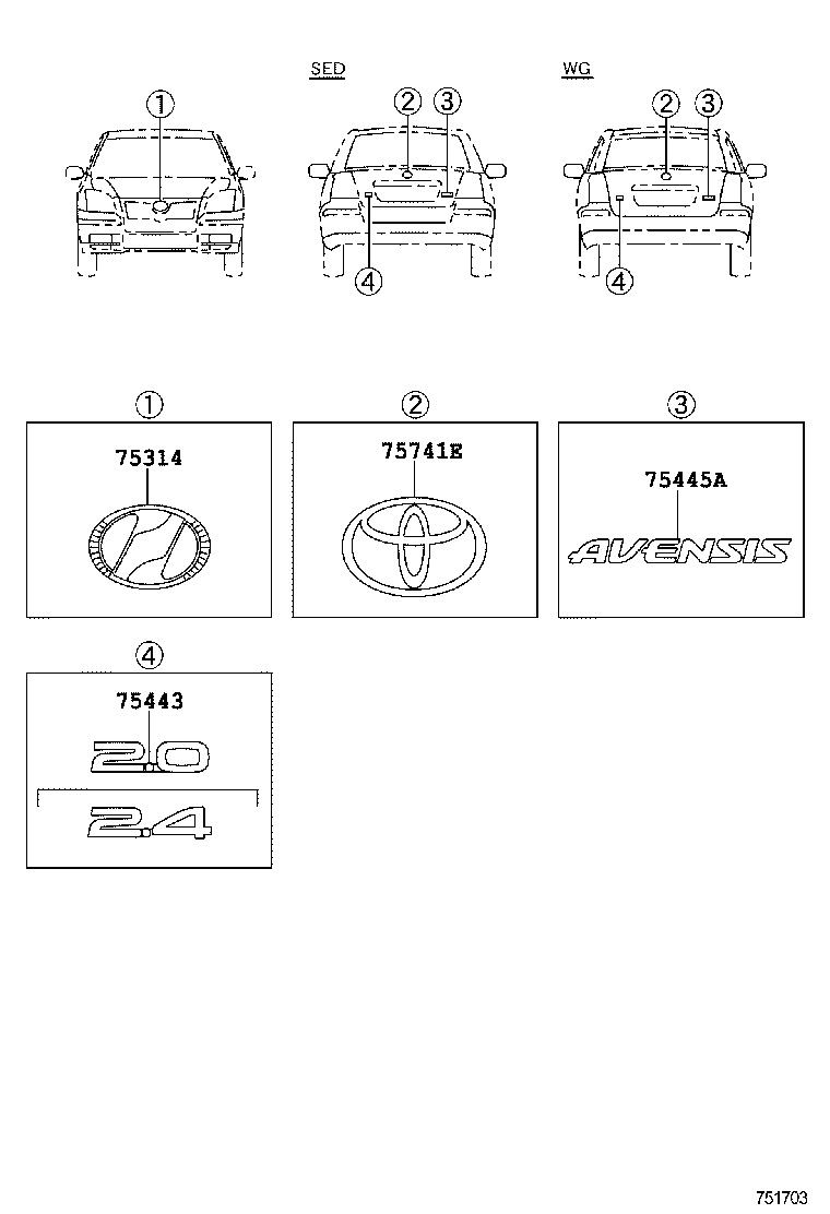 75301-20140 EMBLEM, FRONT BUMPER product image