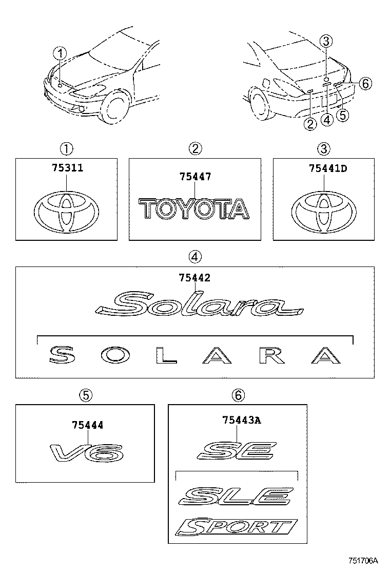 Toyota 75311-AA040 EMBLEM, RADIATOR GRILLE (OR FRONT PANEL)