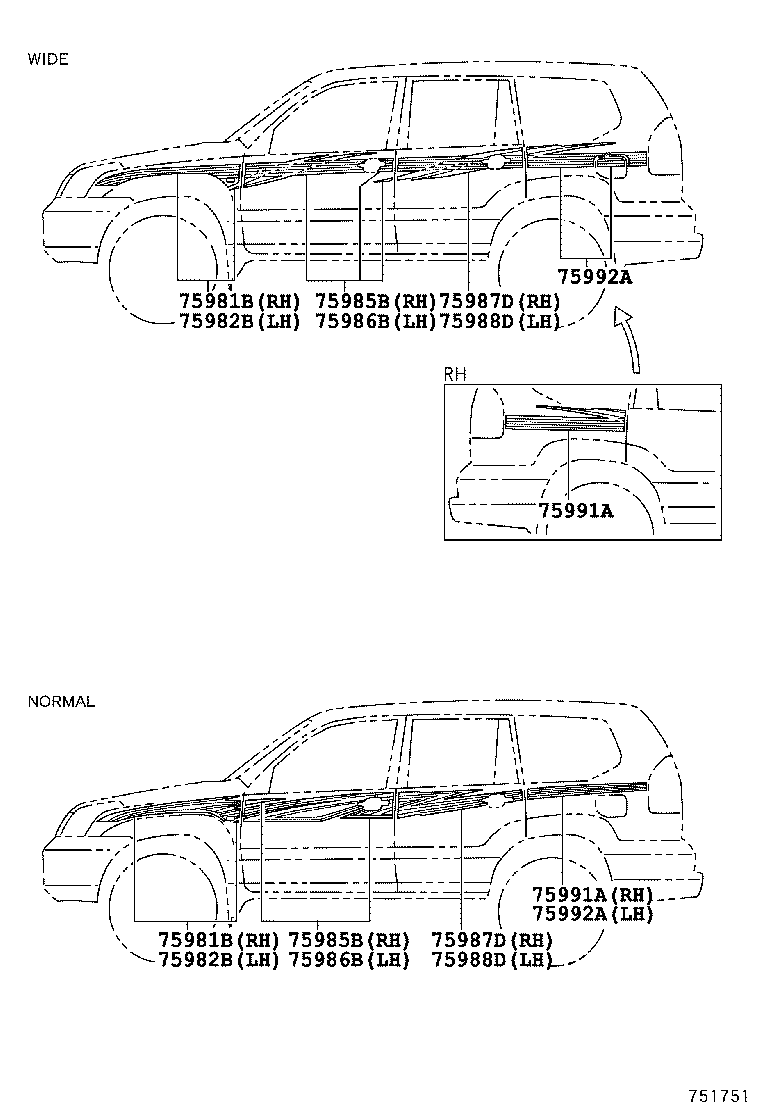 75981-60782 STRIPE, FENDER, RH product image
