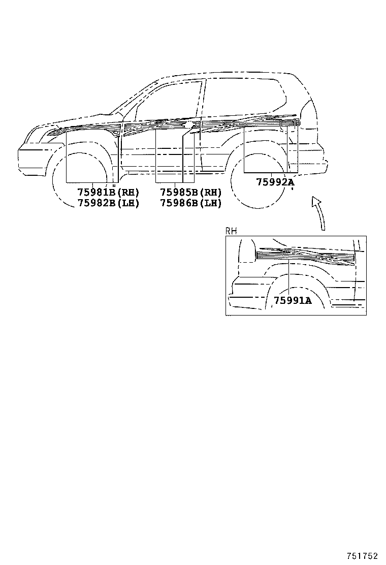 75981-60782 STRIPE, FENDER, RH product image