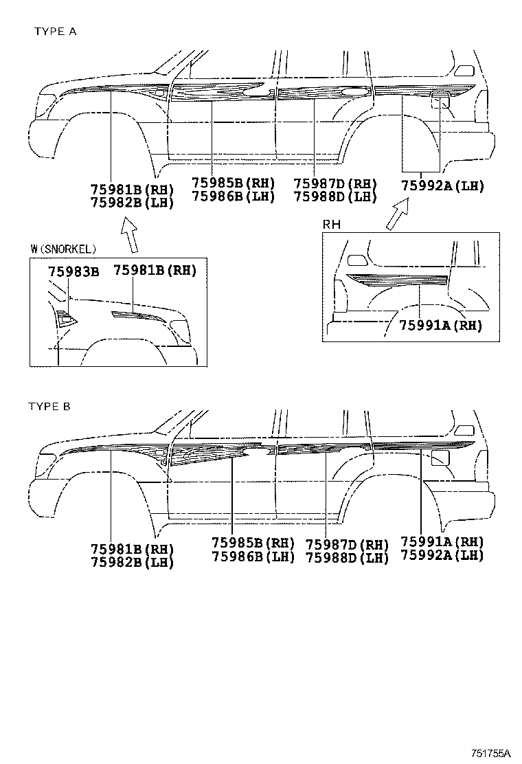 75981-60870 STRIPE, FENDER, RH product image