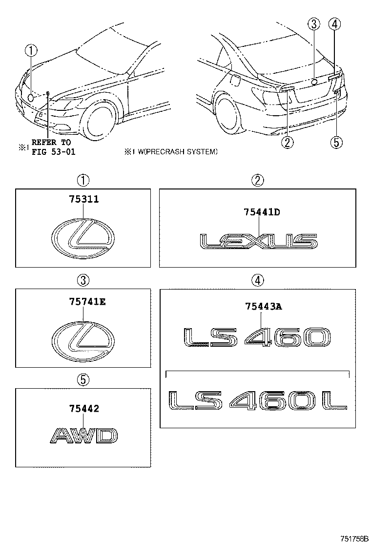 Toyota 75442-50040 PLATE, LUGGAGE COMPARTMENT DOOR NAME, NO.2