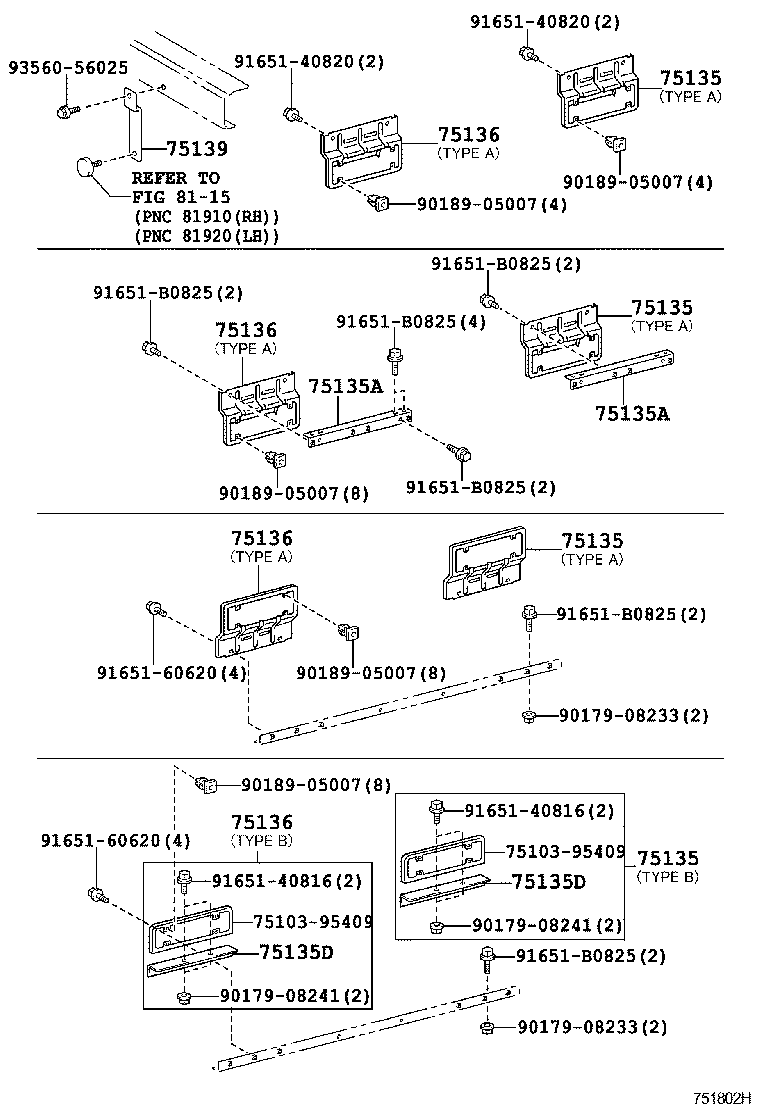 75135-37101 STAY, COMBINATION REAR LAMP BRACKET product image