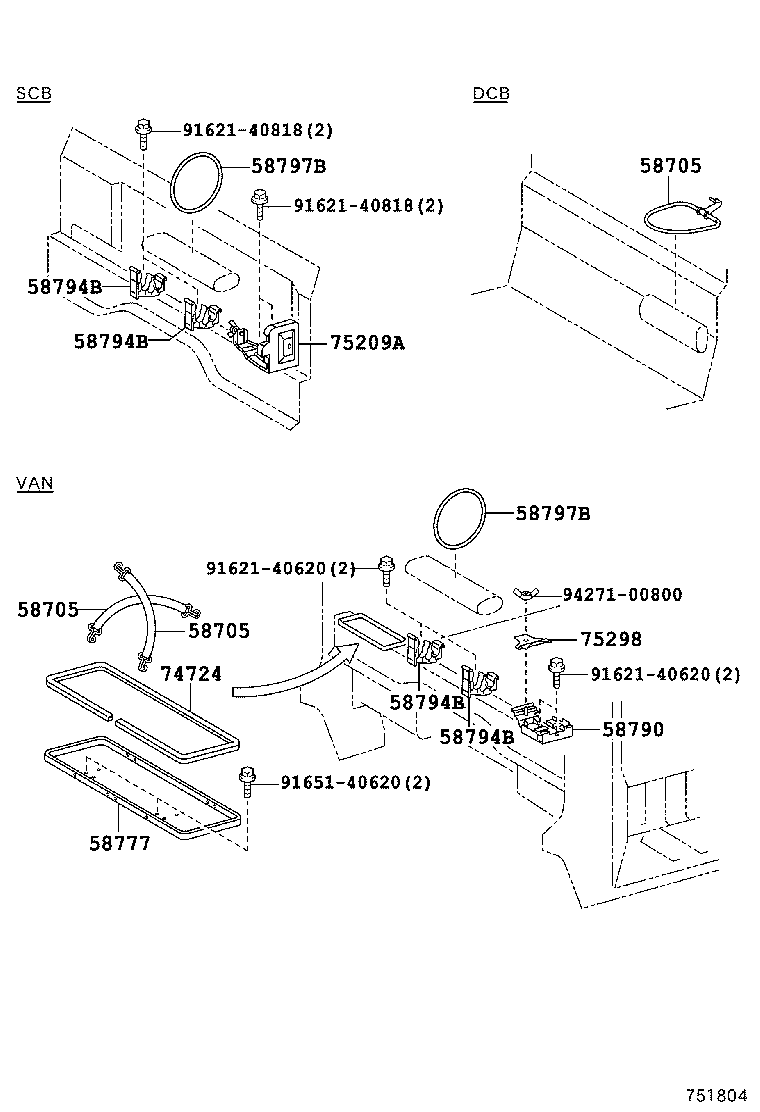 75135-37101 STAY, COMBINATION REAR LAMP BRACKET product image